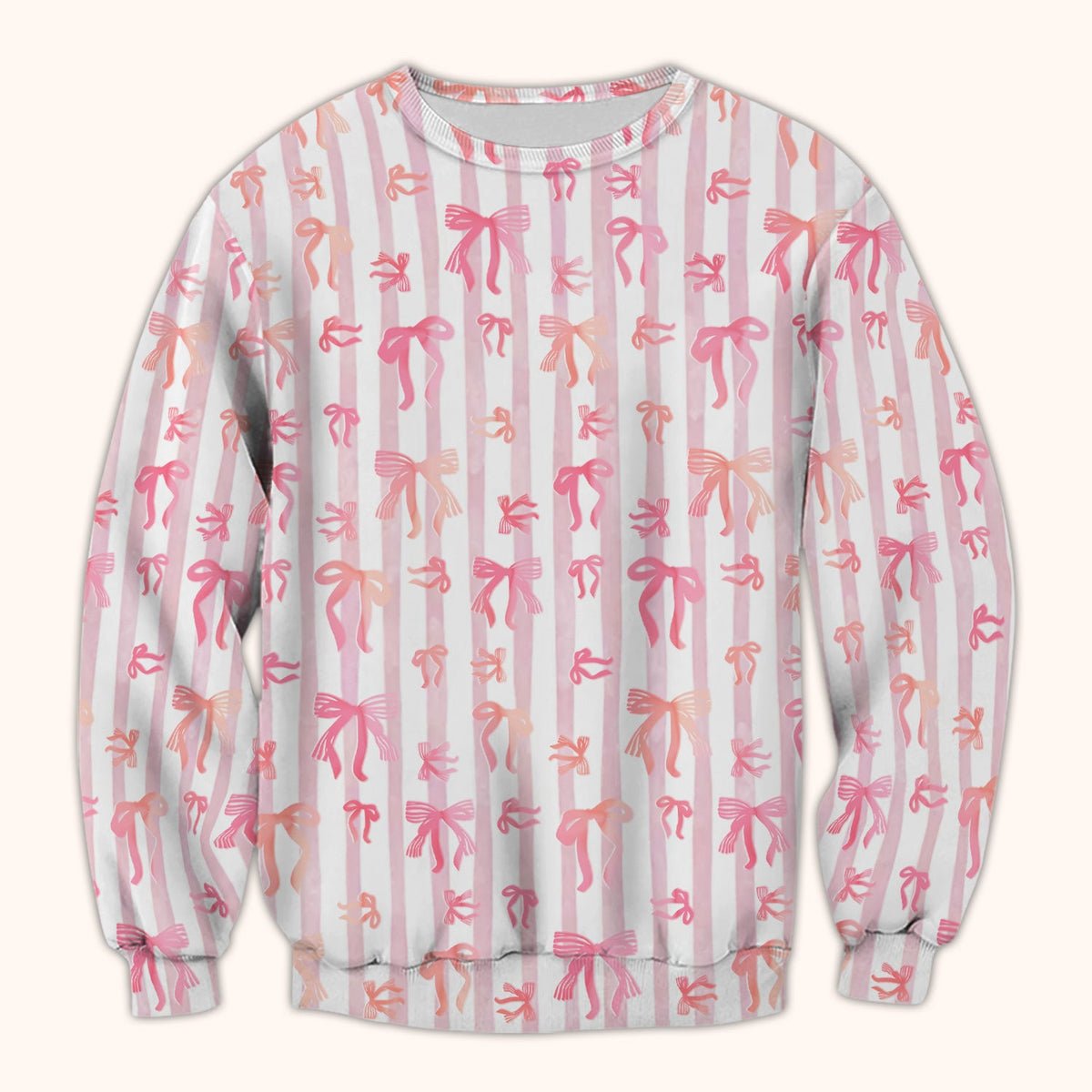 Pink Bow Stripe Nurse Scrub Top