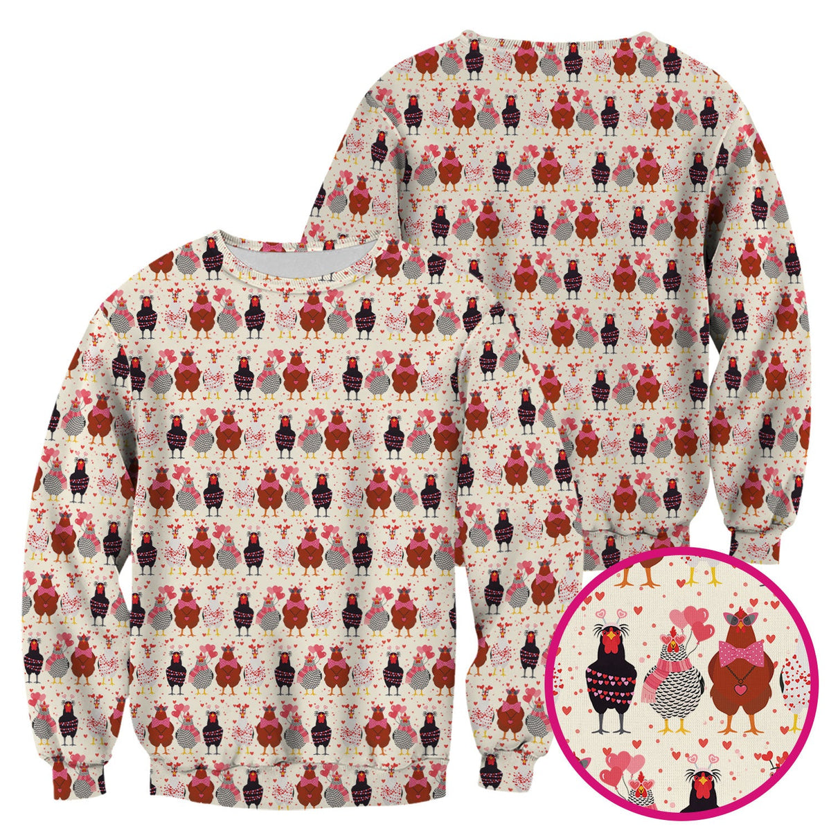 Funny Chicken Valentine Scrub Top, Chicken Pattern Scrub Shirt For Nursing, Valentine Gift For Nurse