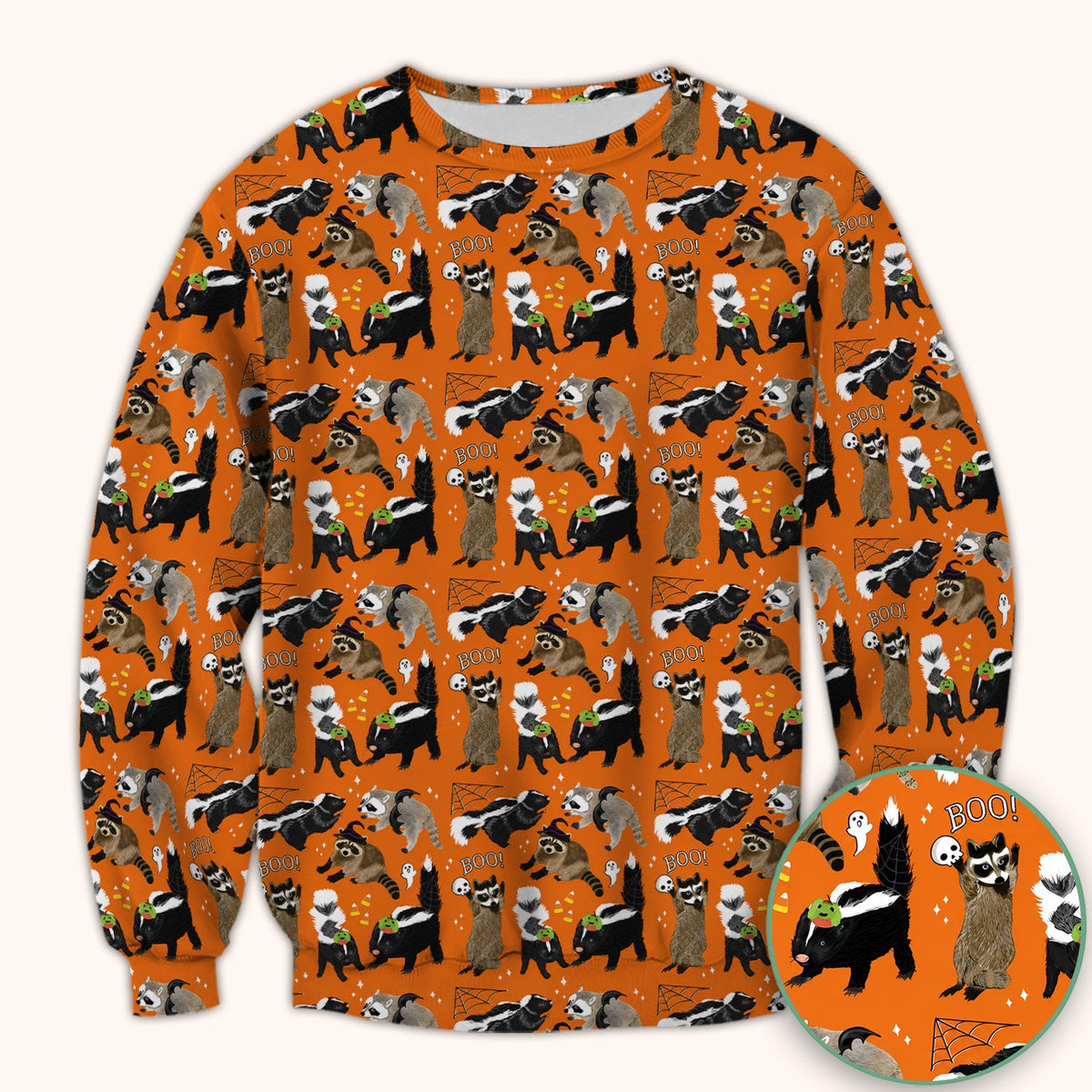 Skunk Raccoon Wildlife Nurse Scrub Top - Halloween Gift