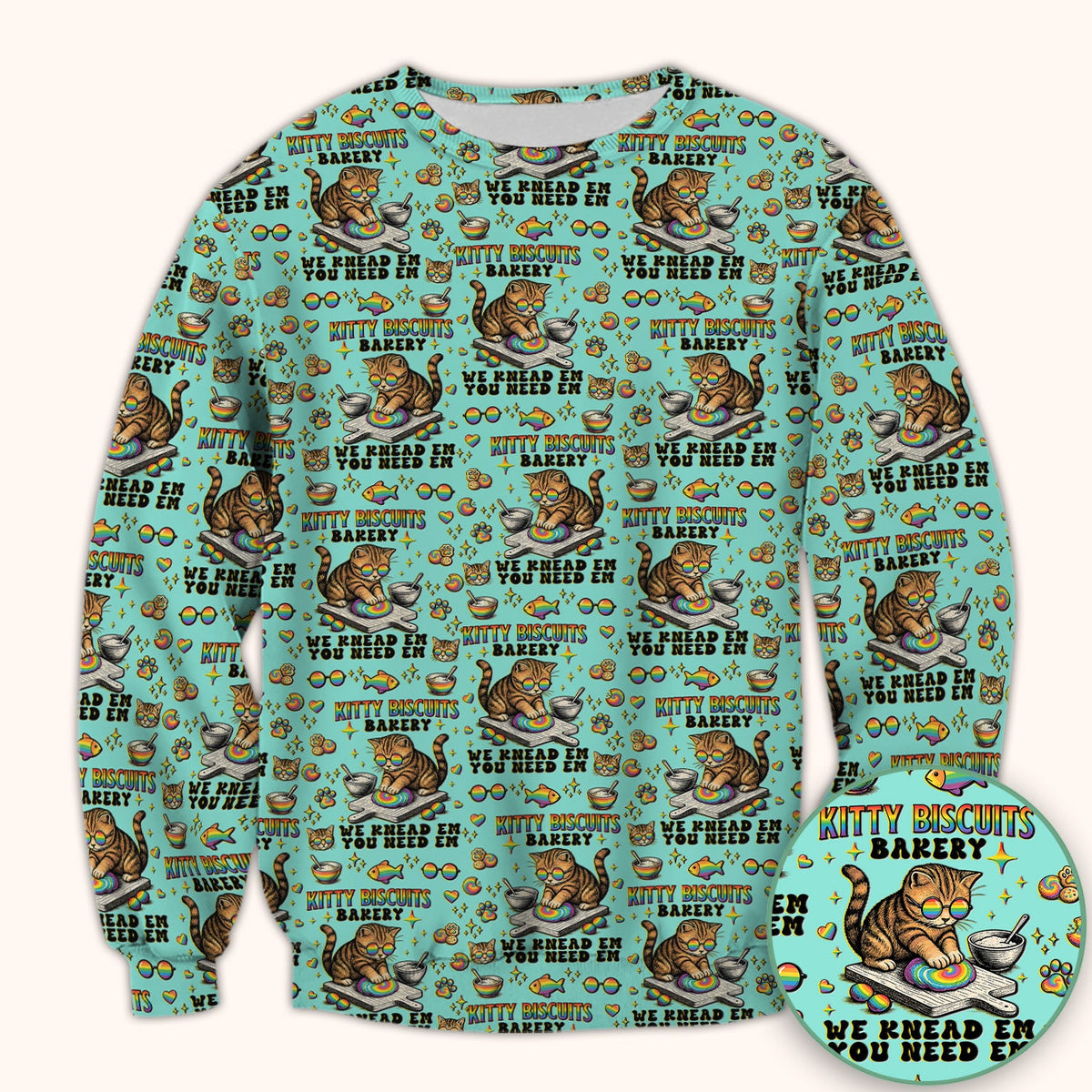 Pride Nurse Cat Baking Scrub Top