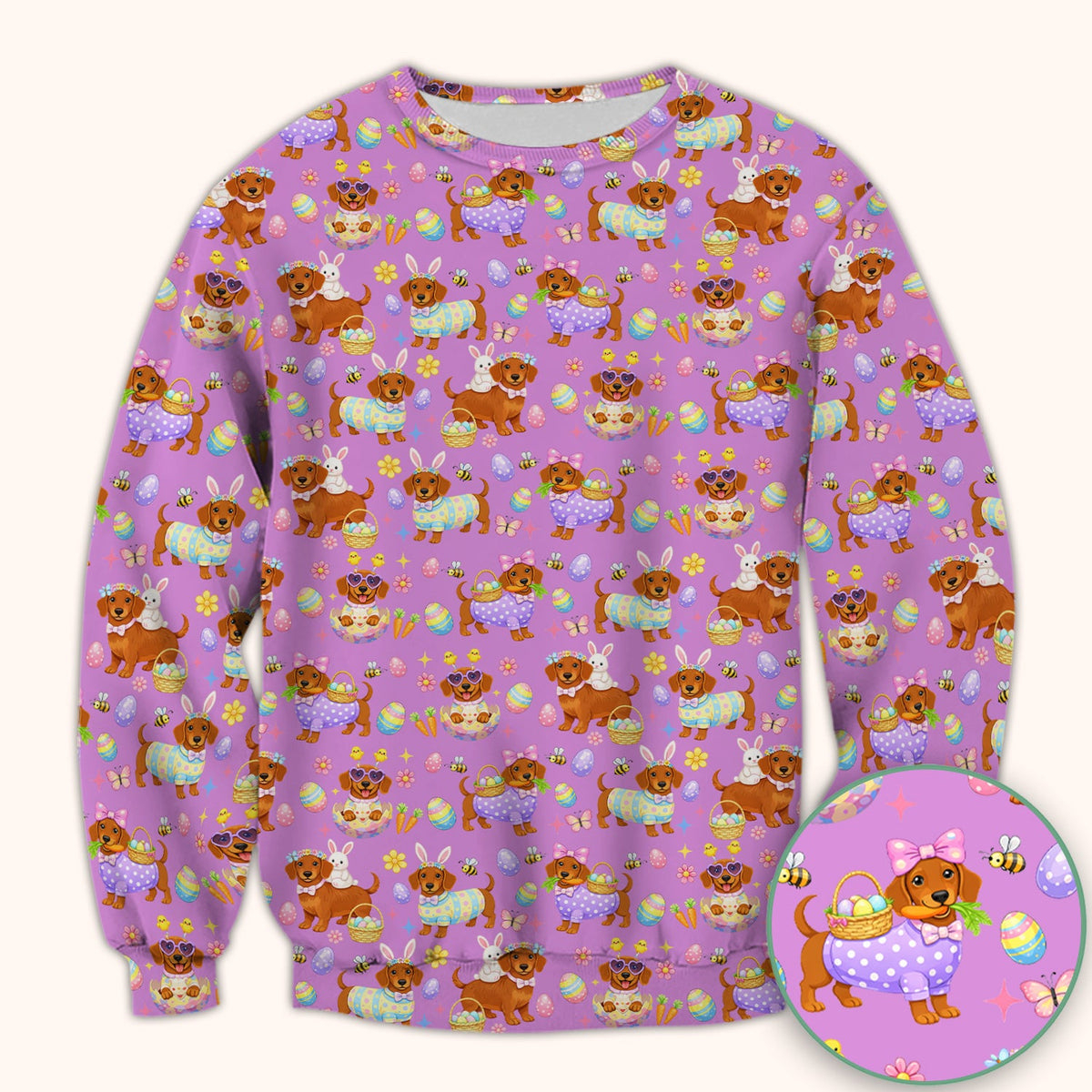 Easter Dachshund Nurse Scrub Top