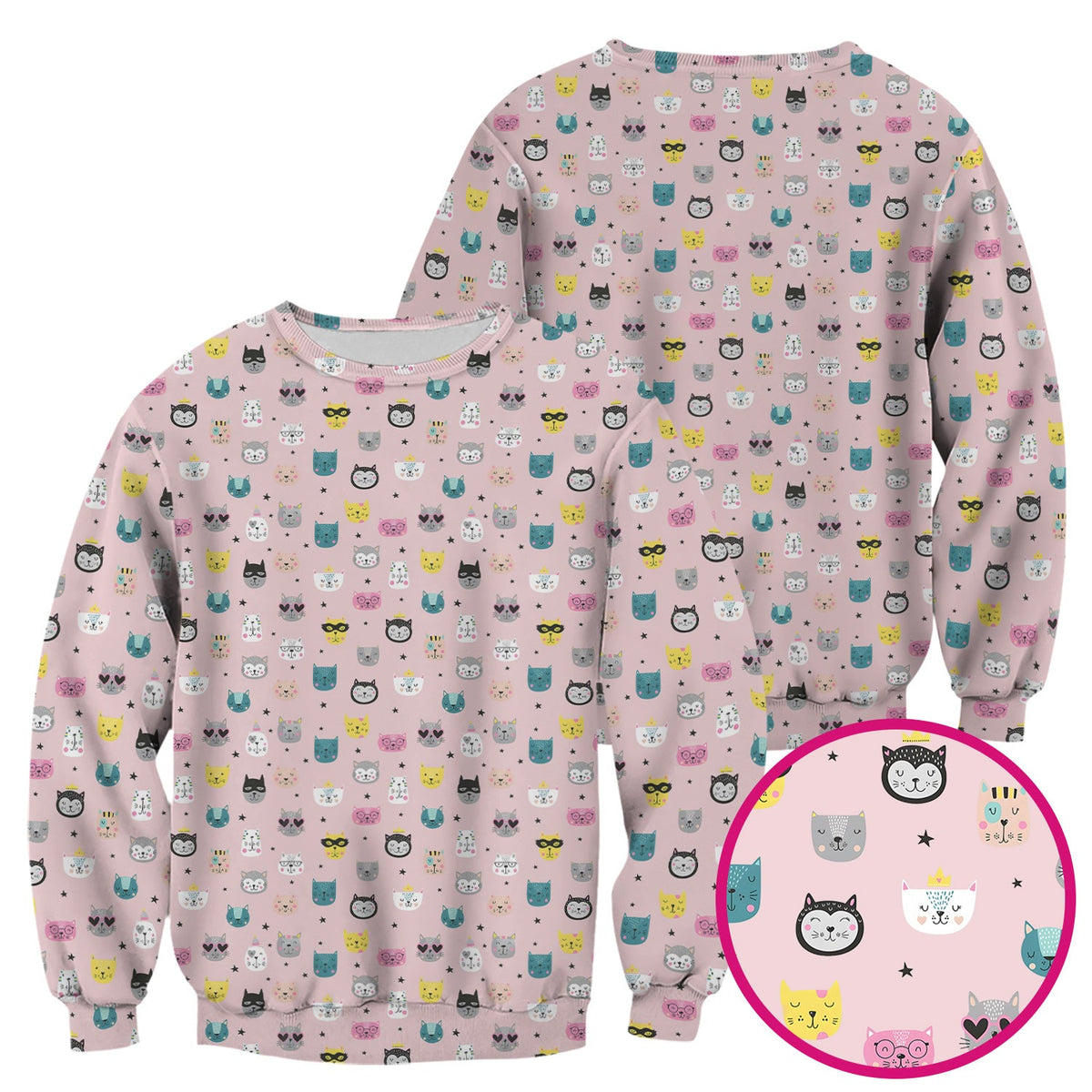 Colorful Cat Nurse Scrub Top
