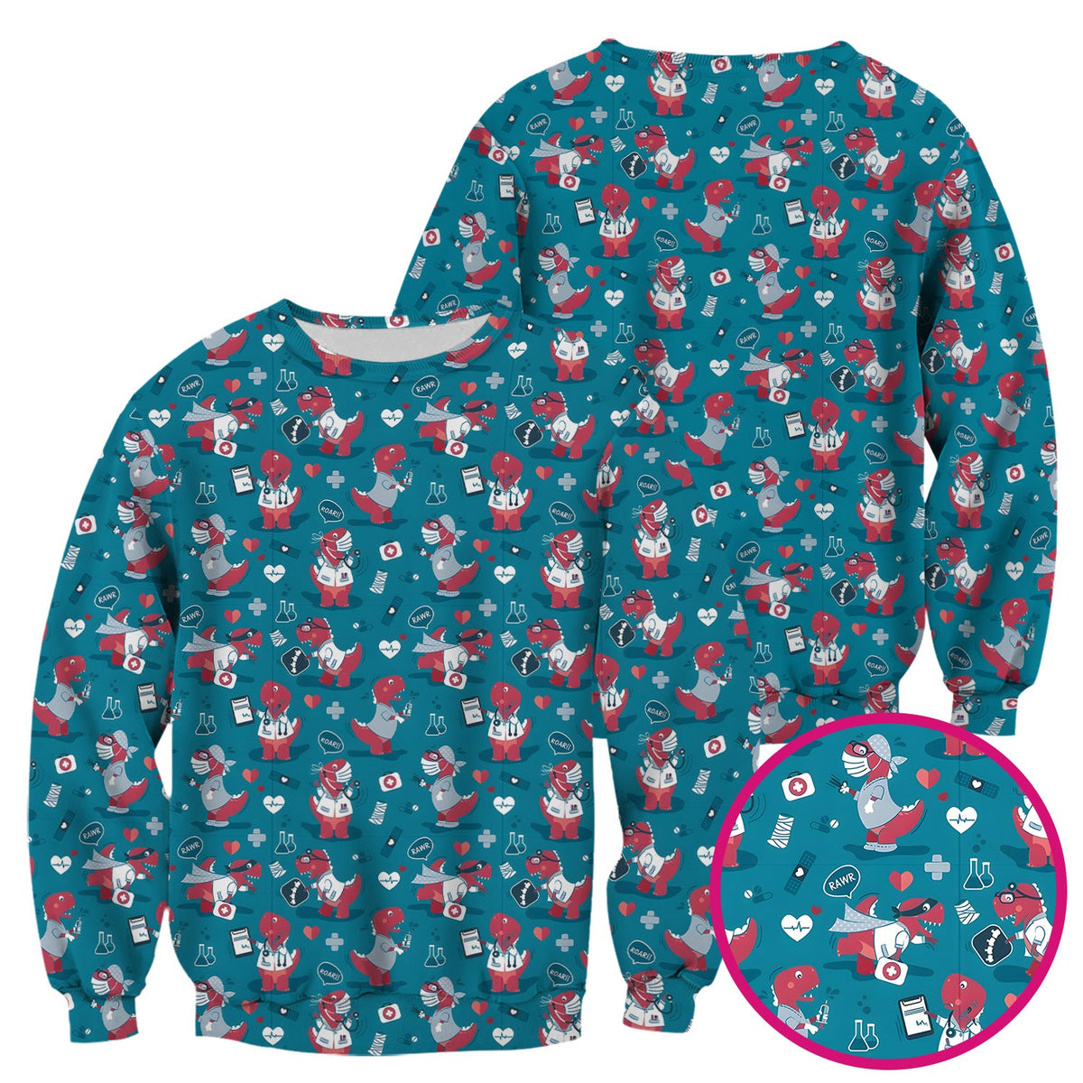 Dinosaur Doctor Nurse Scrub Top