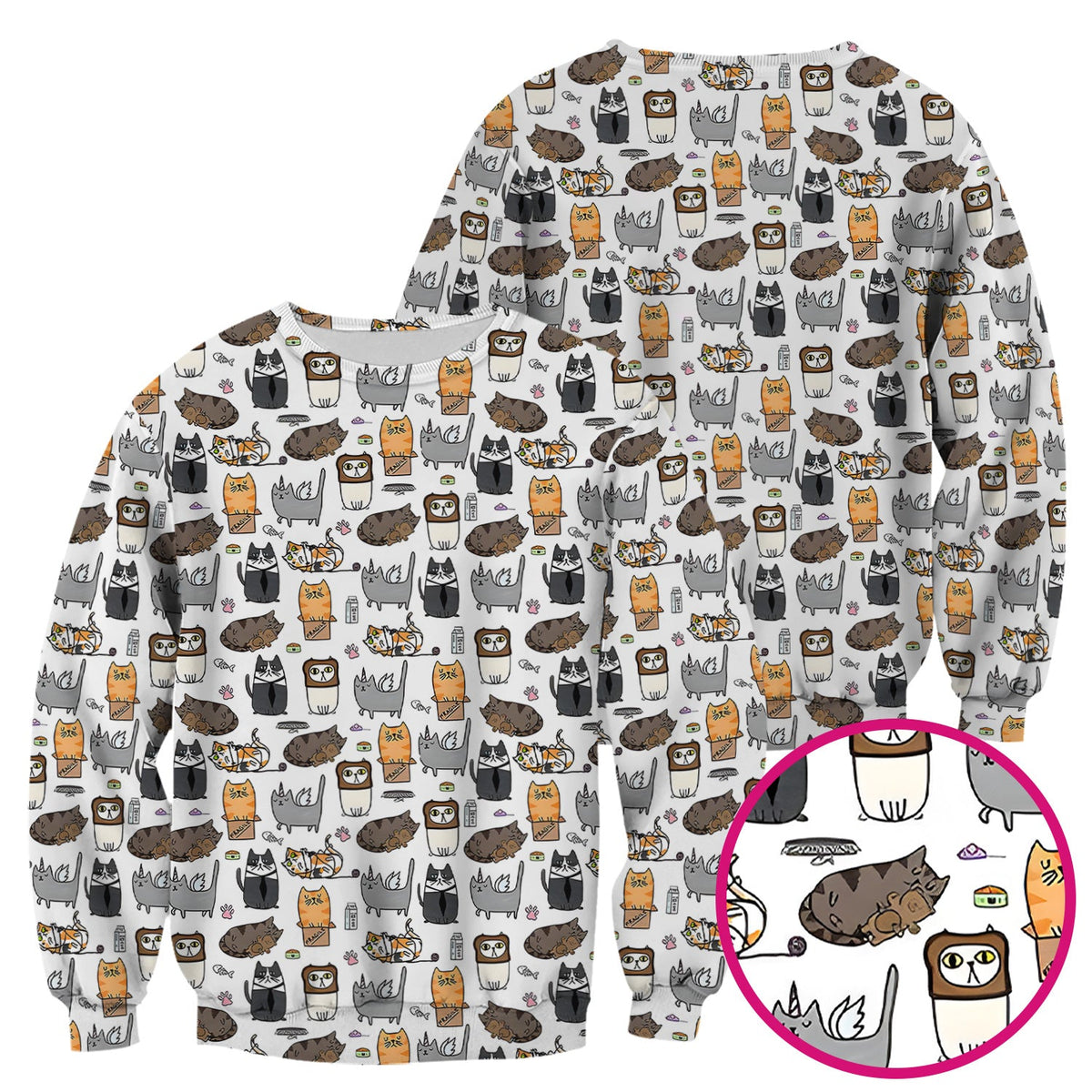 Lazy Cat Doodle Cozy Kitty Nurse Scrub Top