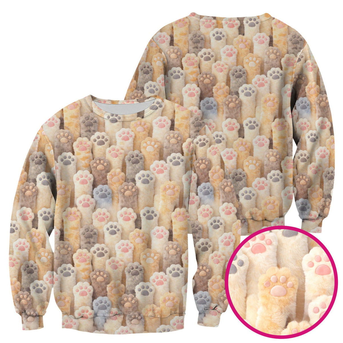 Fluffy Cat Paw Nurse Scrub Top