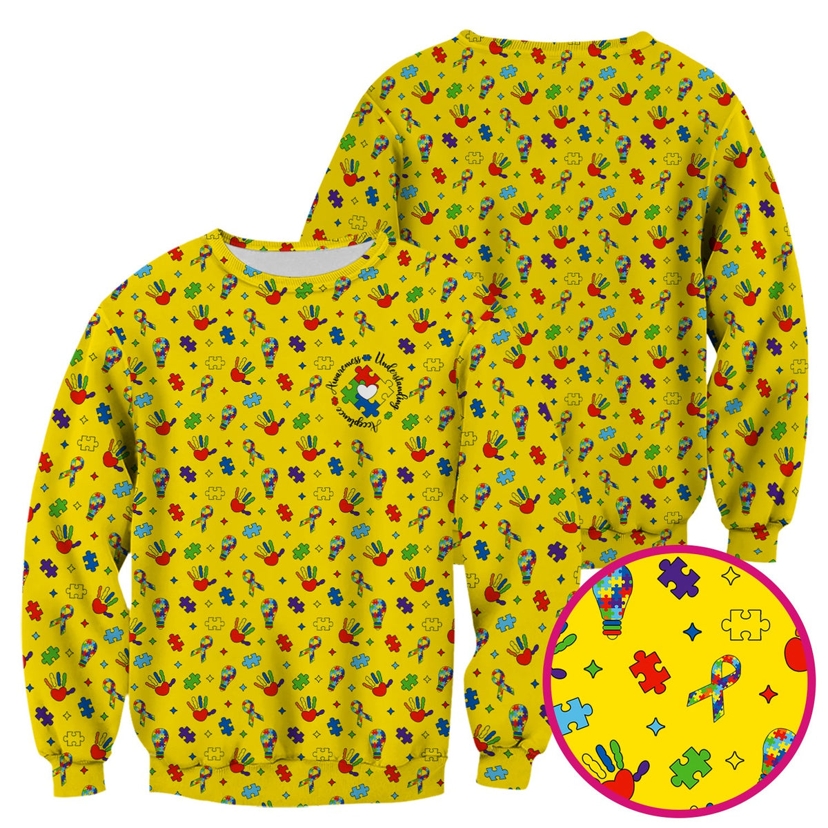 Autism Awareness Colorful Puzzle Nurse Scrub Top