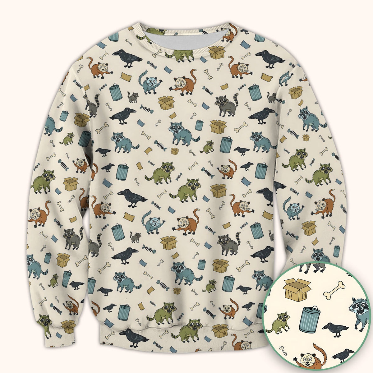 Trash Raccoon Nurse Scrub Top