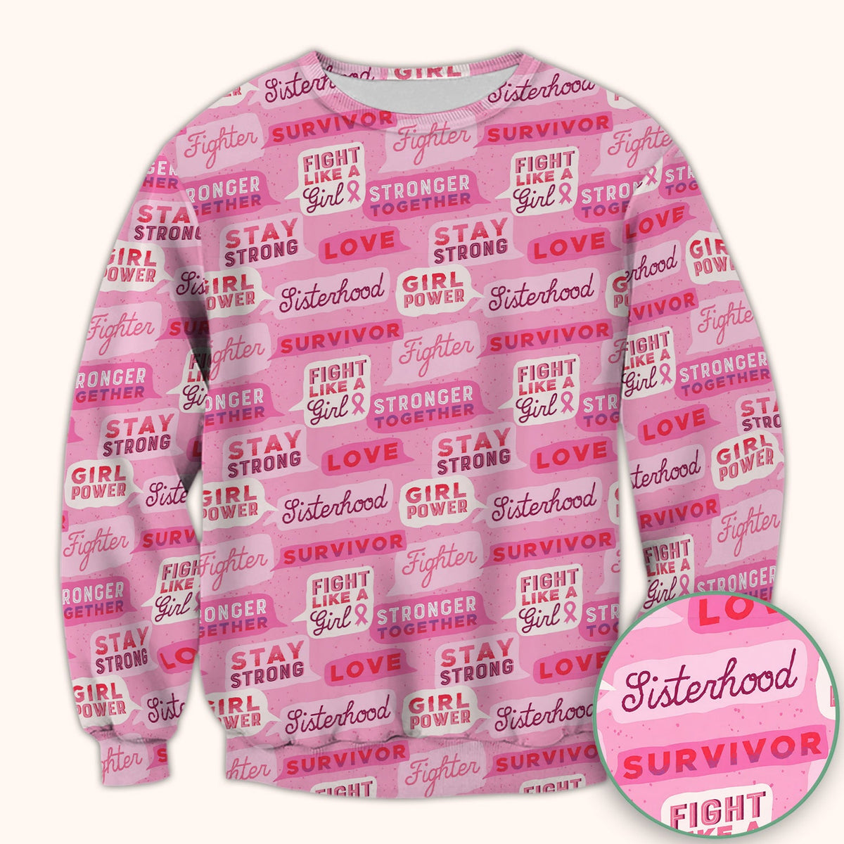 Pink Ribbon Quotes Nurse Scrub Top