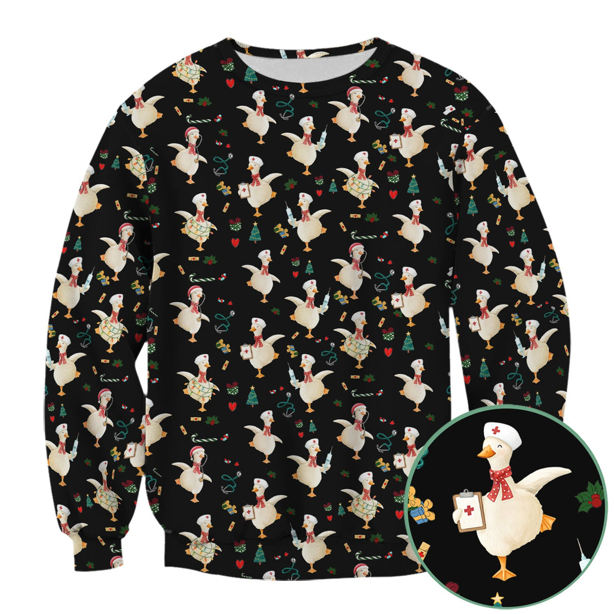 Christmas Goose Nurse Scrub Top