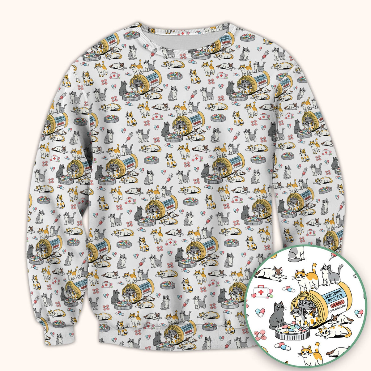 Cat Serotonin Booster Nurse Scrub Top