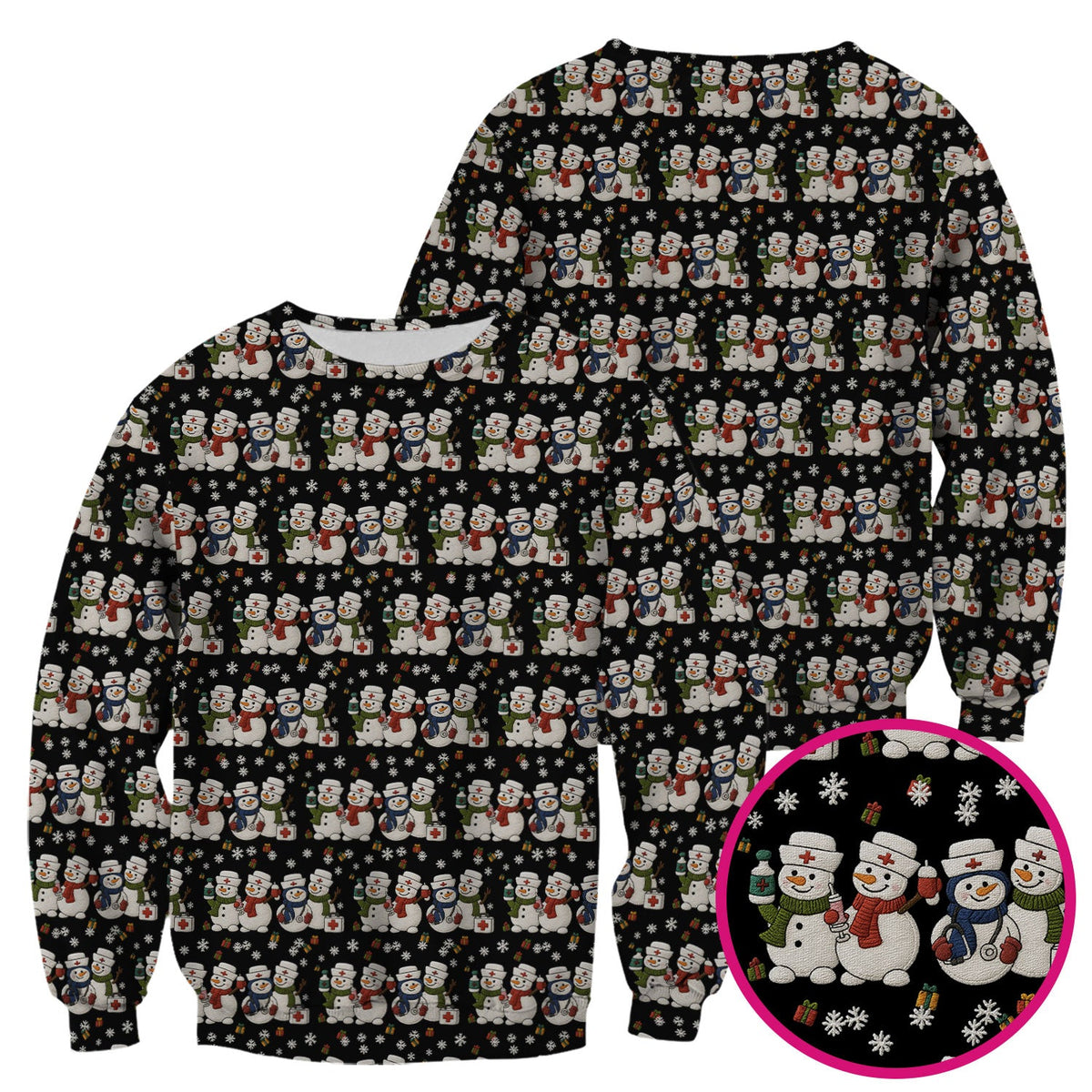 Snowman Nurse Scrub Top - Christmas Gift