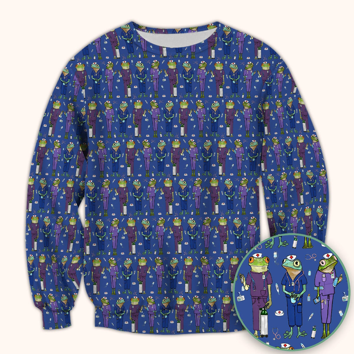 Frog Medical Nurse Scrub Top