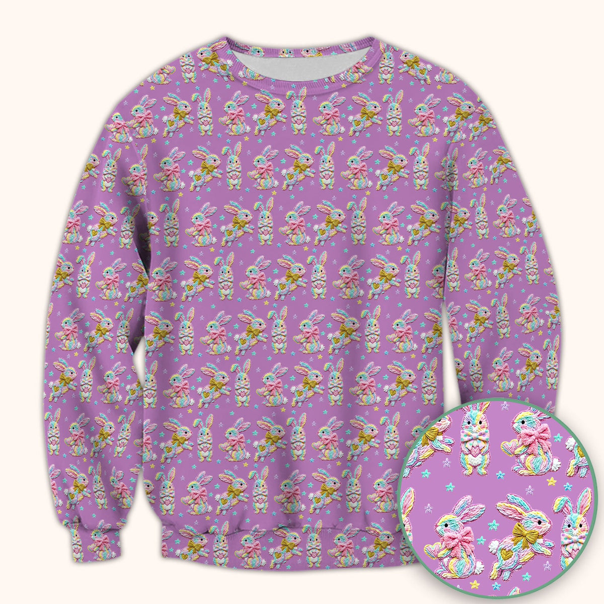 Cartoon Bunny Nurse Scrub Top - Easter Gift