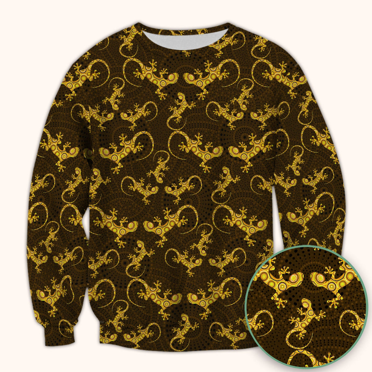 Australian Gecko Dot Art Inspired Medical Scrub Top - Women Uniform