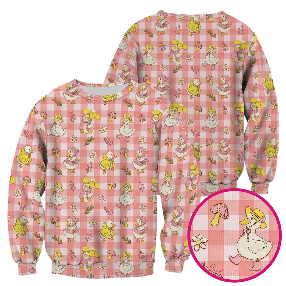 Duck Outfit Gingham Nurse Scrub Top