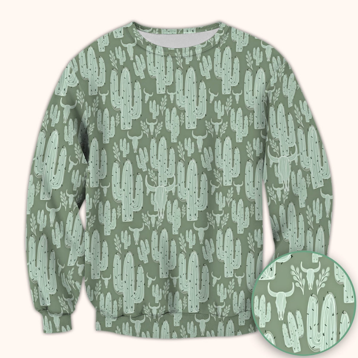 Desert Cactus Skull Nurse Scrub Top