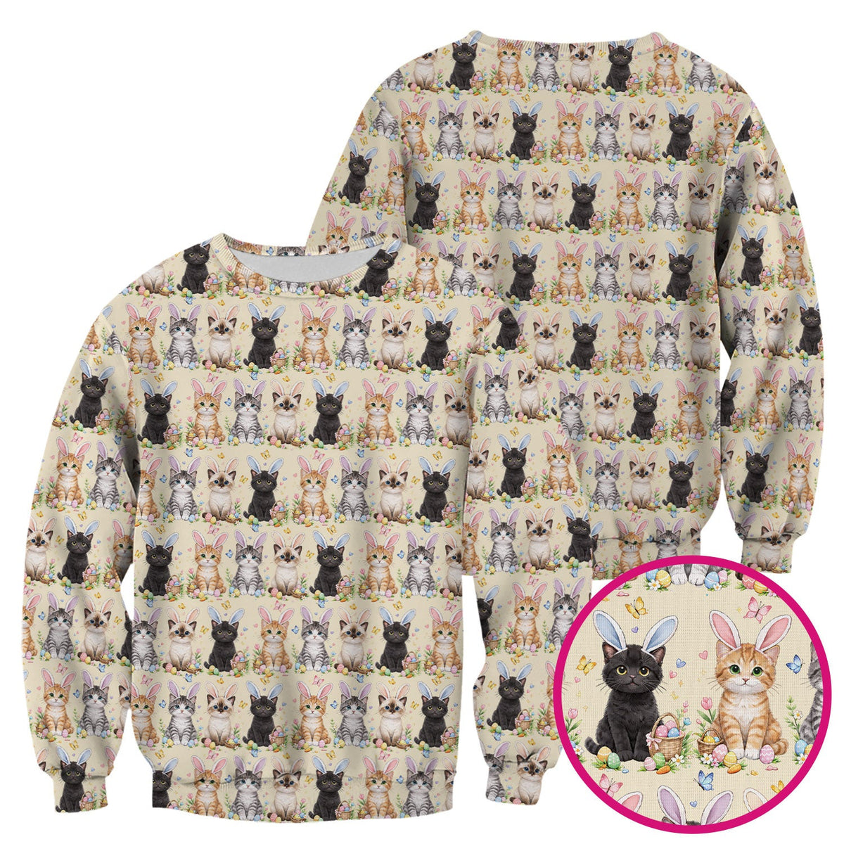 Kitten Bunny Ears Nurse Scrub Top - Easter Gift