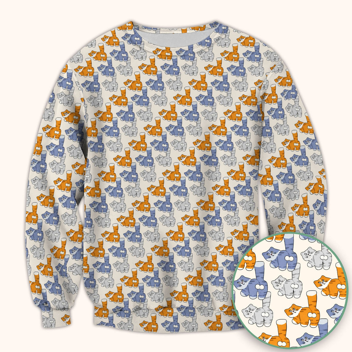 Cartoon Cat Nurse Scrub Top