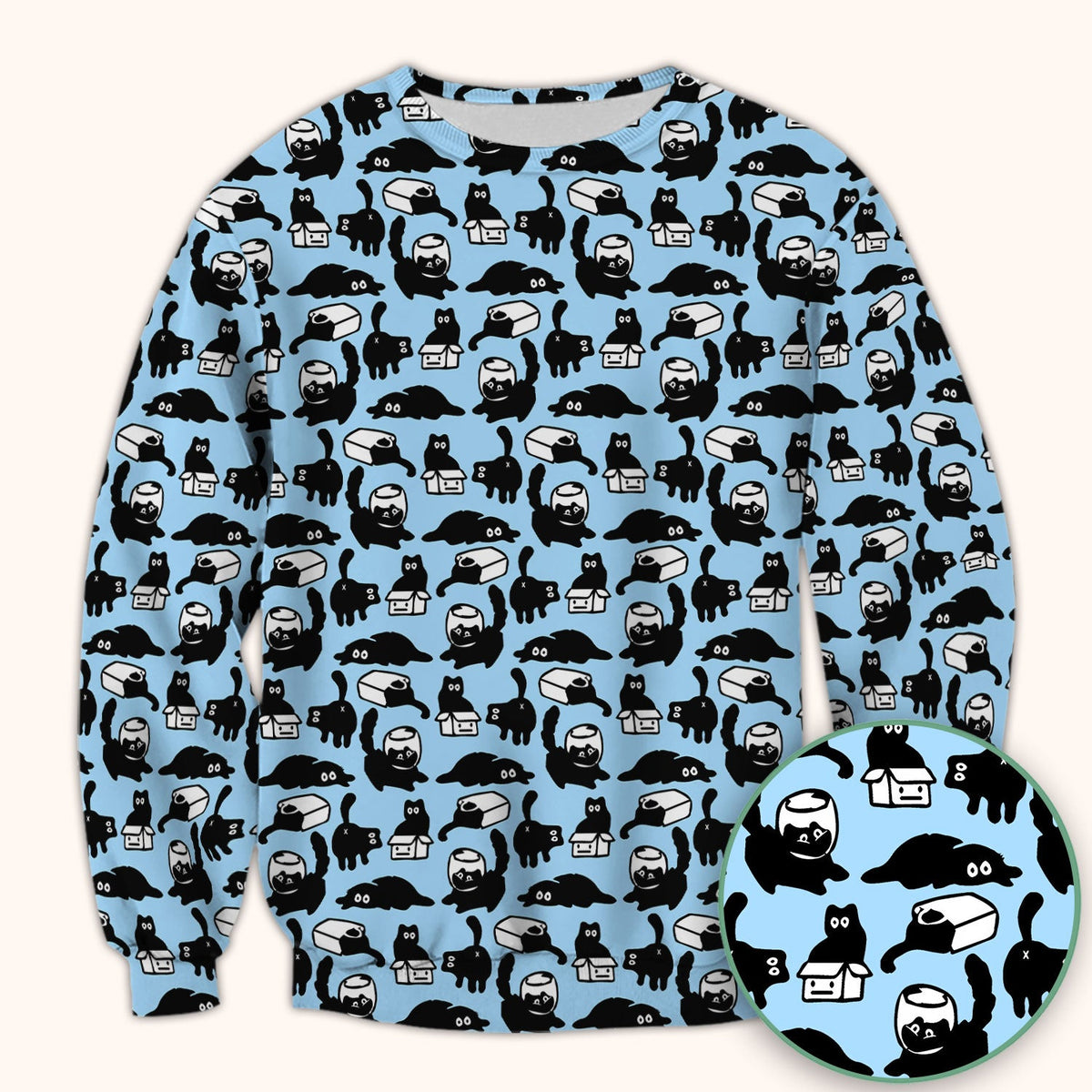 Dark Playful Cat Nurse Scrub Top
