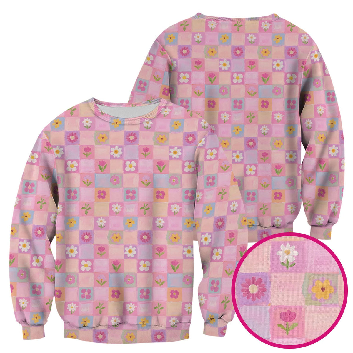 Lovely Pastel Floral Patchwork Nurse Scrub Top