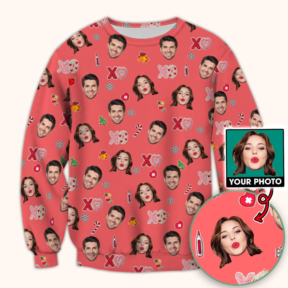 Personalized Photo Face Nurse Scrub Top