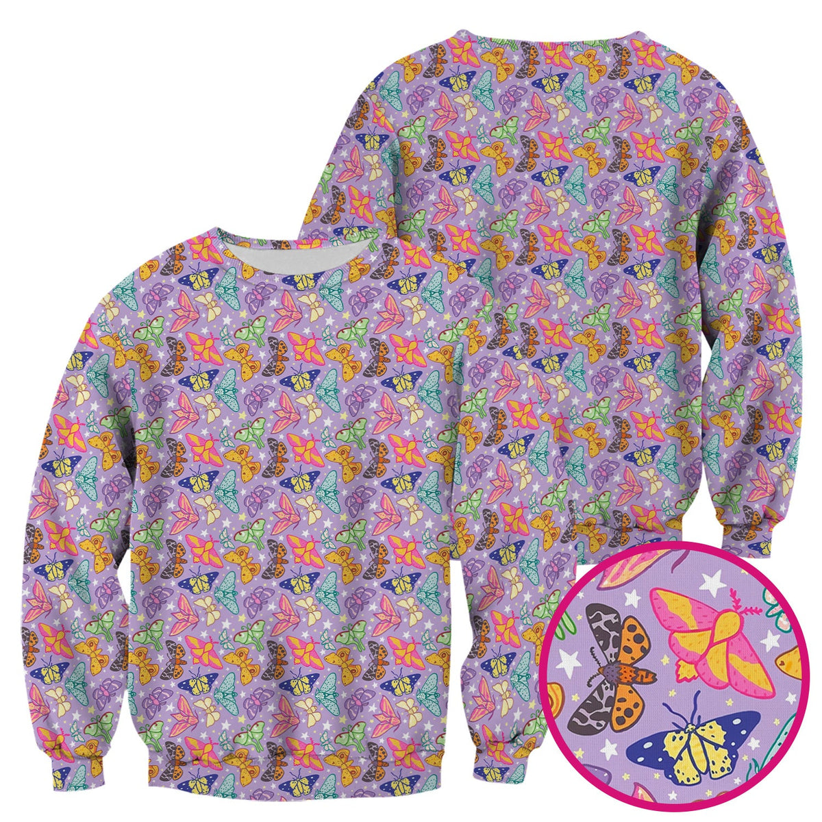 Colorful Butterfly Moth Garden Nurse Scrub Top