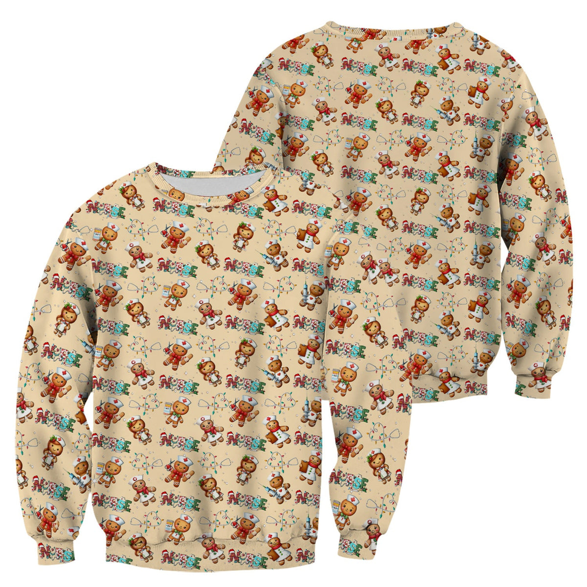 Gingerbread Cookie Nurse Scrub Top - Christmas Gift