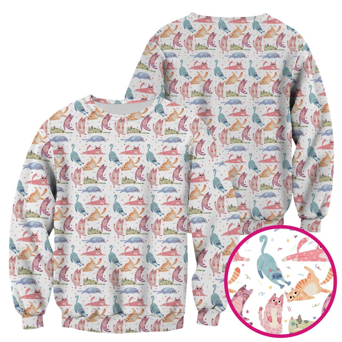 Pastel Cat Nurse Scrub Top