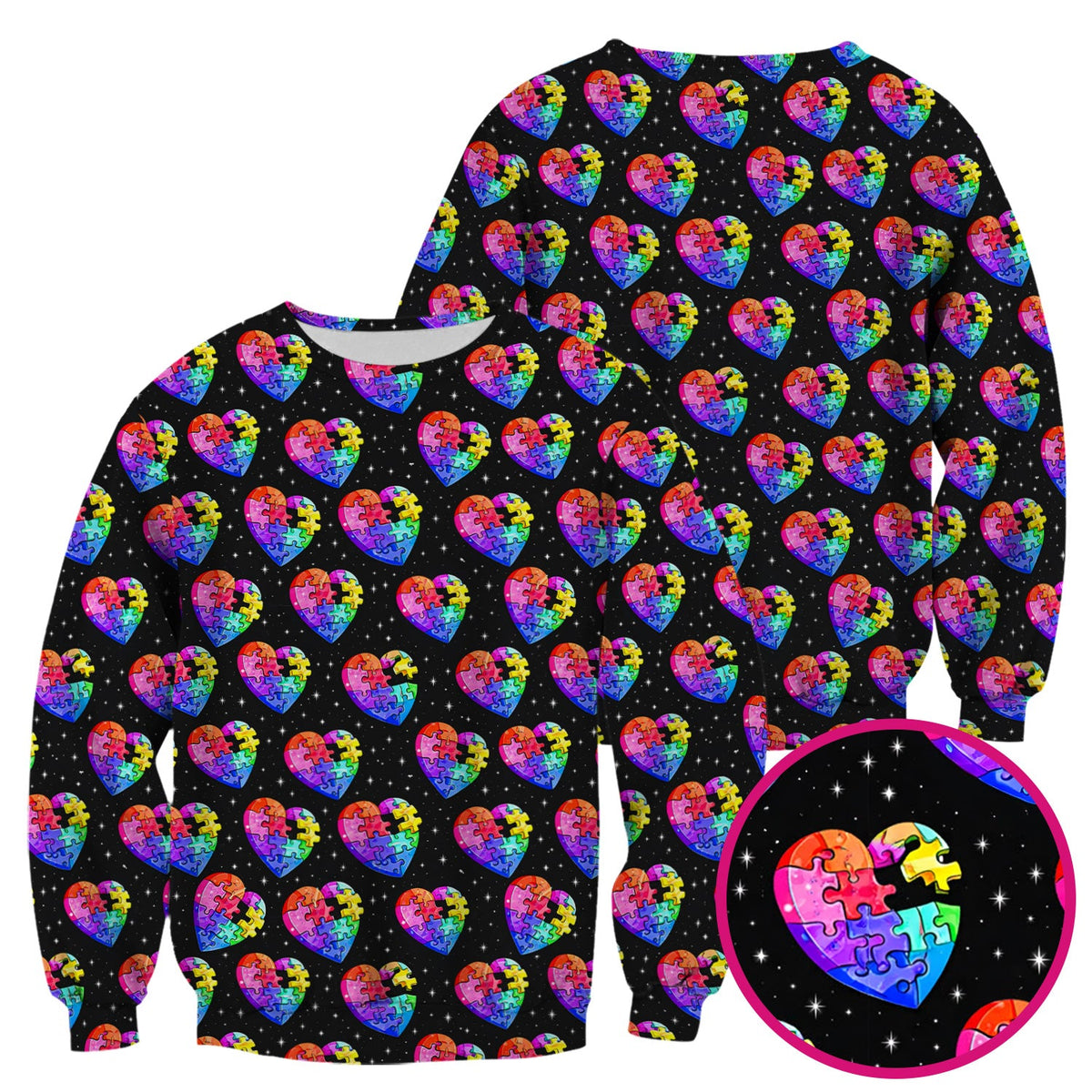 Personalized Rainbow Autism Heart Nurse Scrub Top