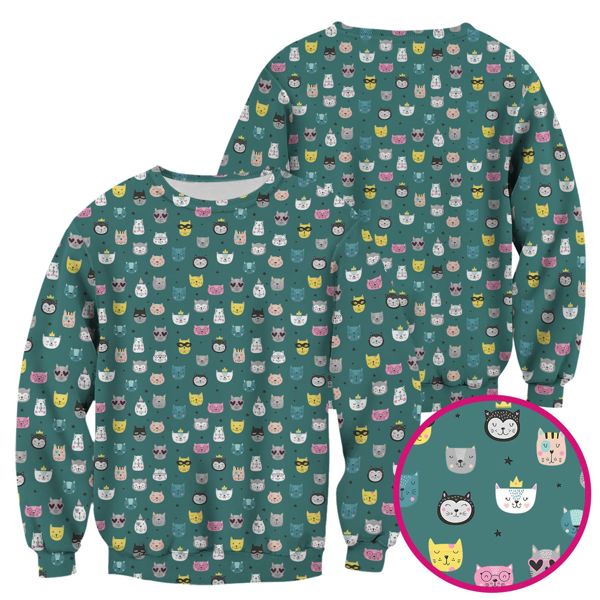 Colorful Cat Nurse Scrub Top