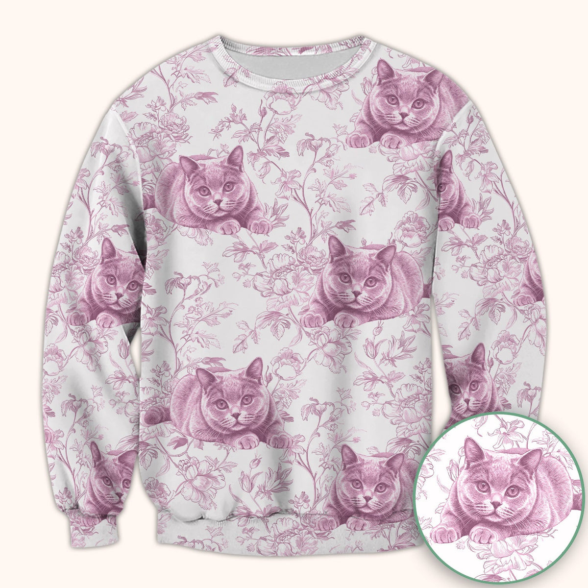 Dog Cat Chinoiserie Nurse Scrub Top