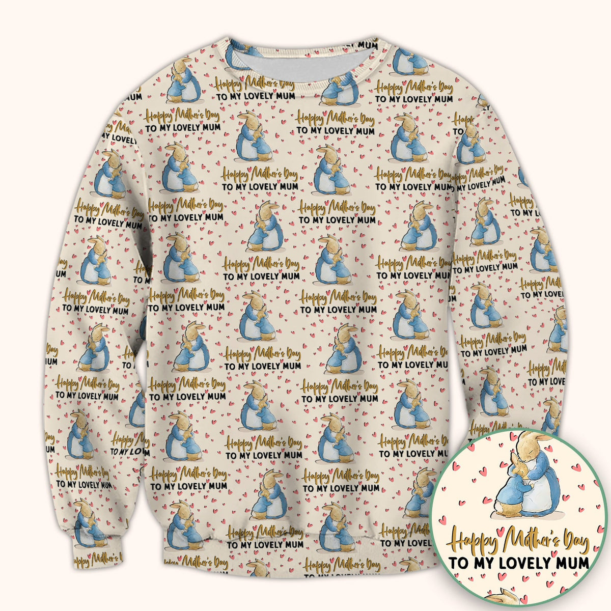 Mothers Day Bunny Love Nurse Scrub Top