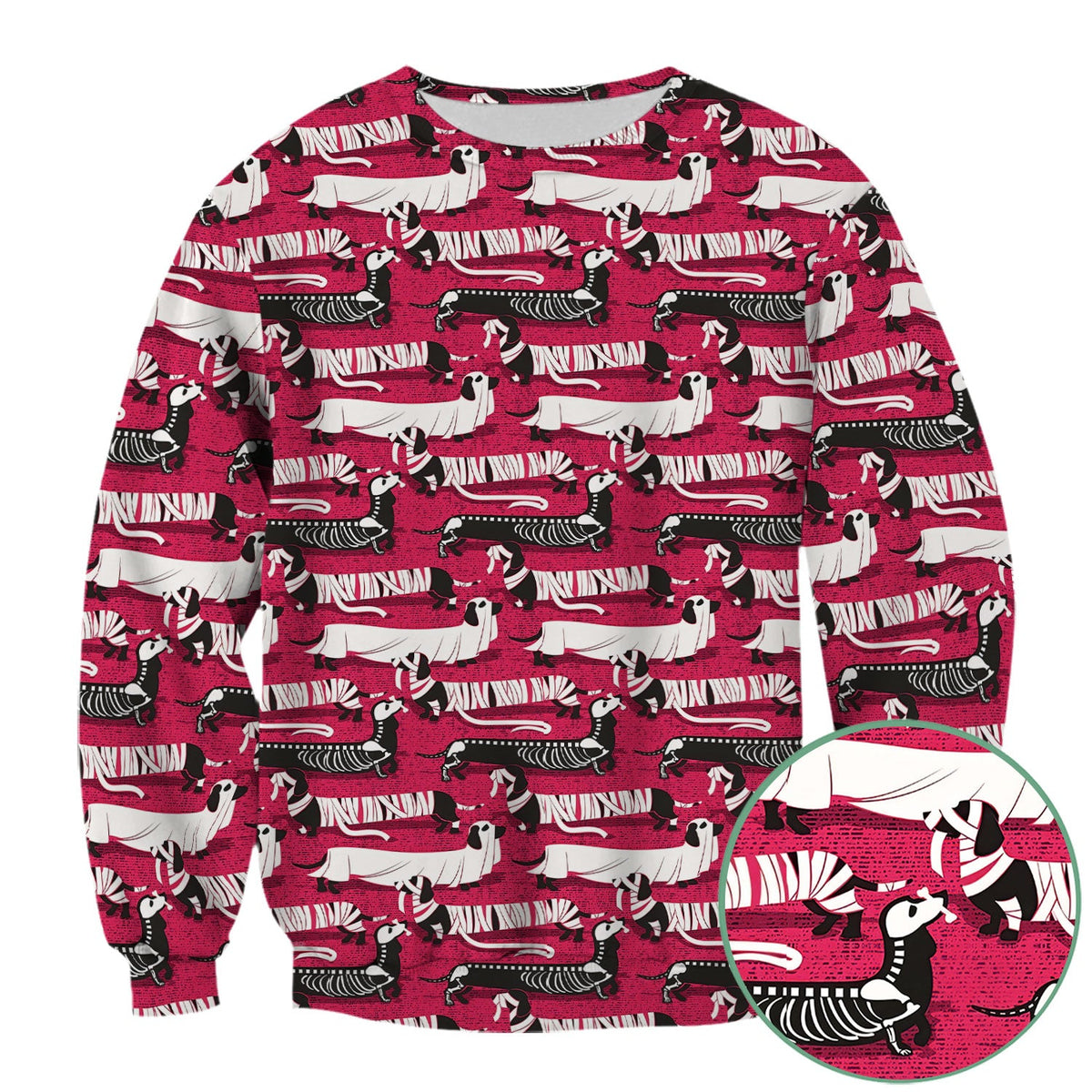Dachshund Skeleton Nurse Scrub Top - Halloween Gift