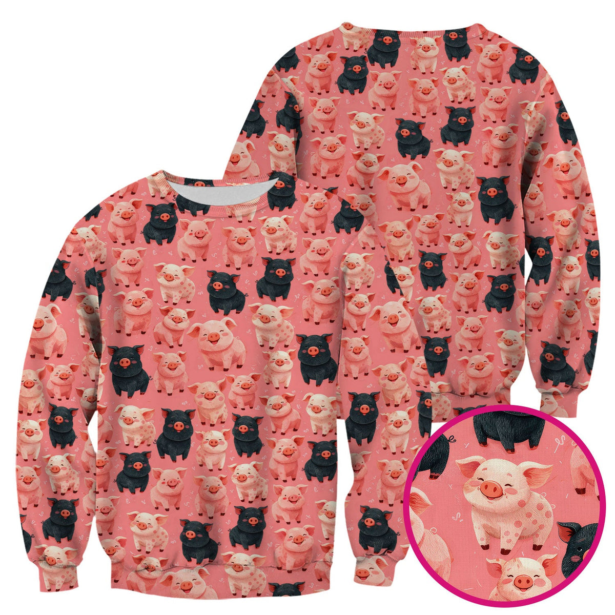 Cartoon Pig Nurse Scrub Top