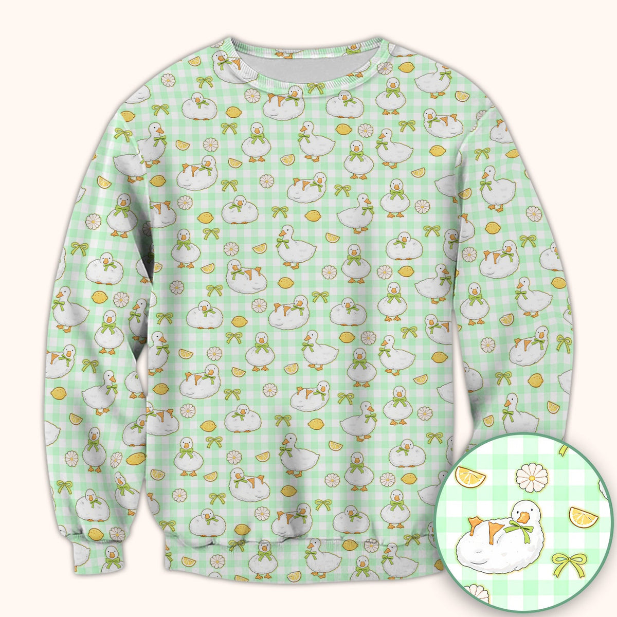 Adorable Ducks Lemon Daisy Nurse Scrub Top