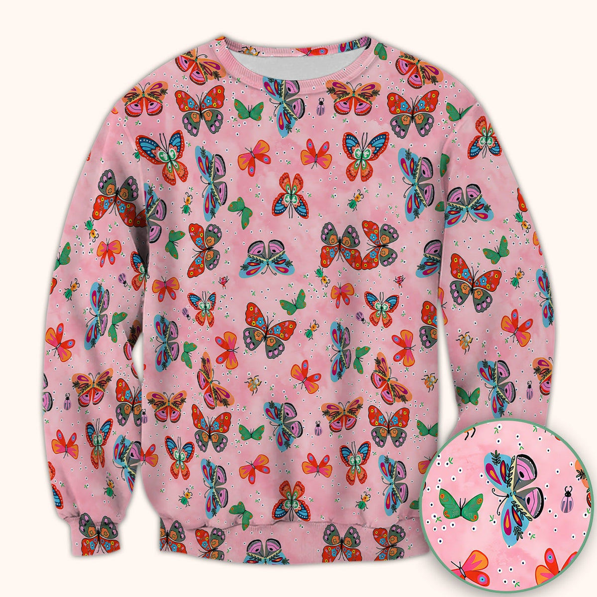 Colorful Butterfly Garden Nurse Scrub Top
