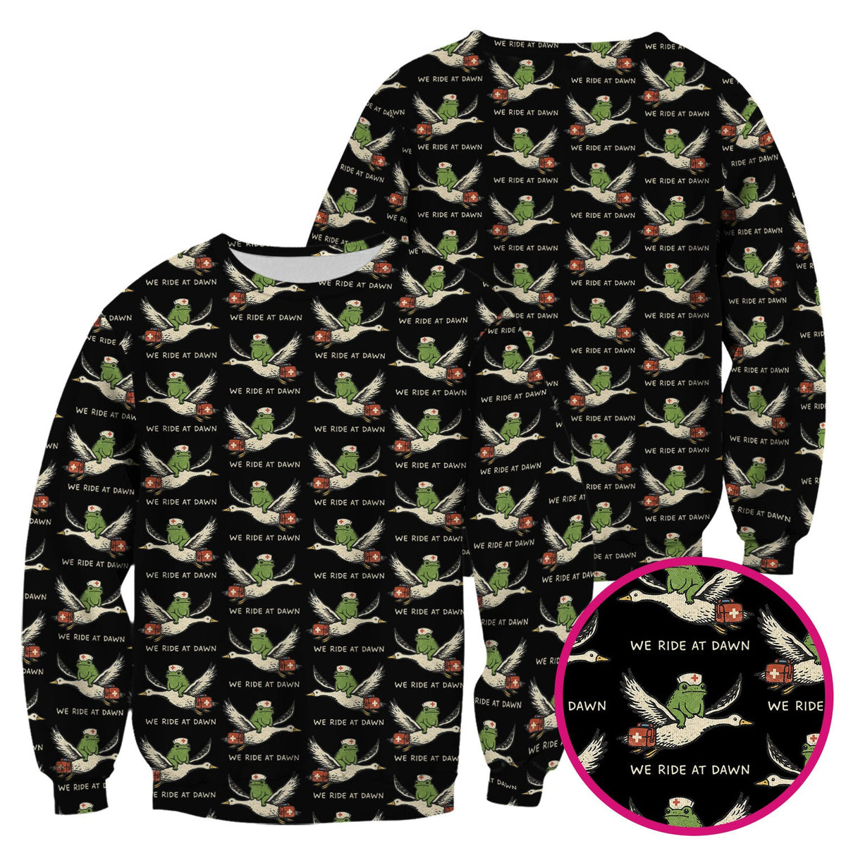 Frog Riding Goose Nurse Scrub Top