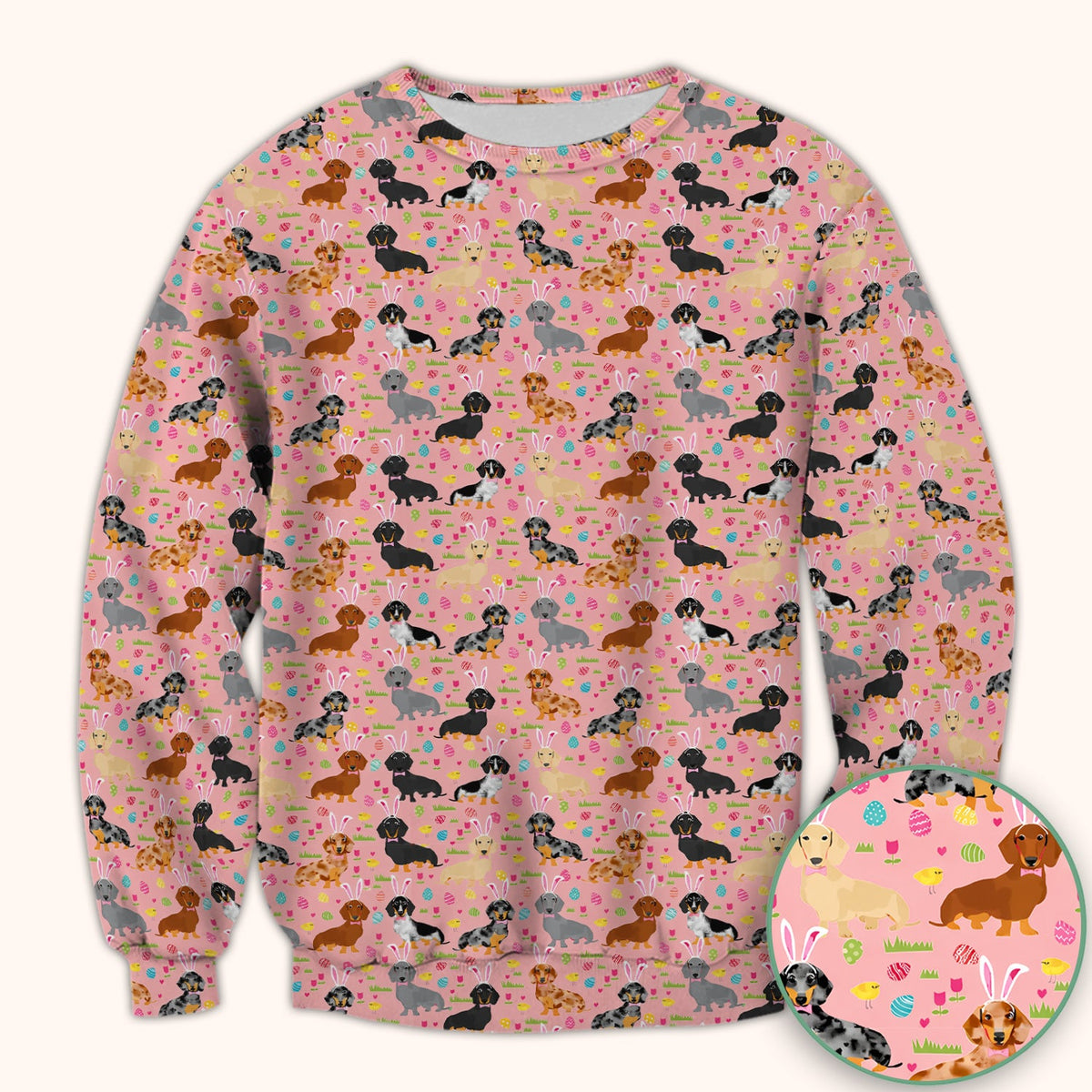 Dachshund Dog Nurse Scrub Top - Easter Gift