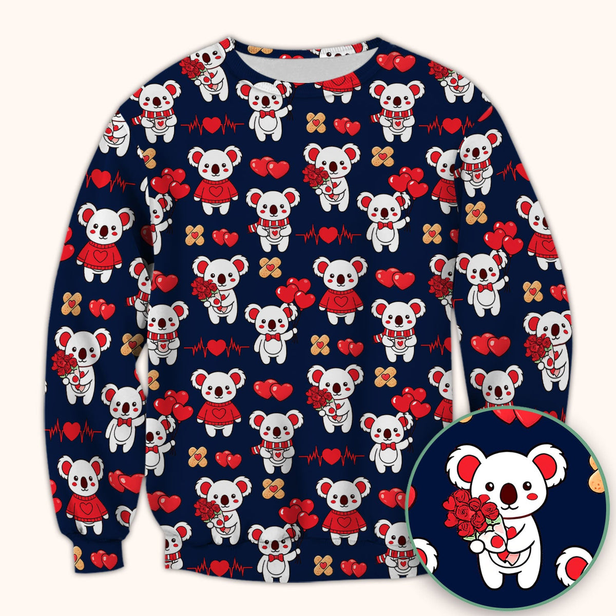 Sweet Koala Scrub Top - Valentines Day Gift For Nurse