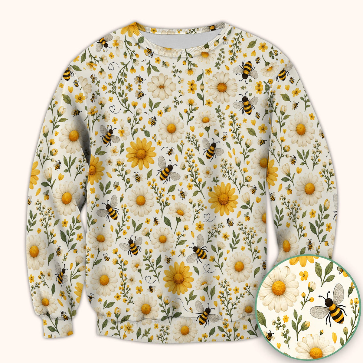 Honey Bee Daisy Nurse Scrub Top