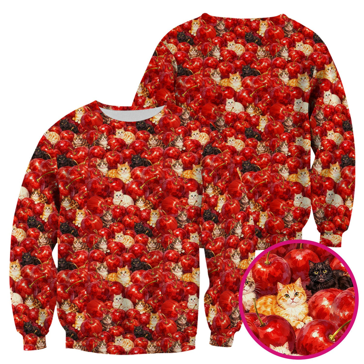 Cat Cherry Nurse Scrub Top