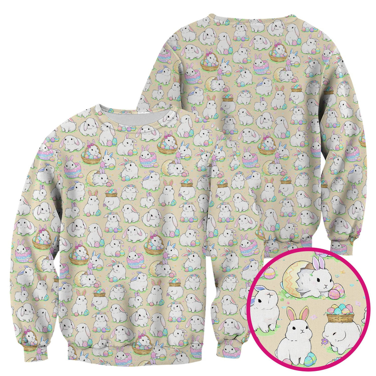 Bunny Egg Nurse Scrub Top - Easter Gift