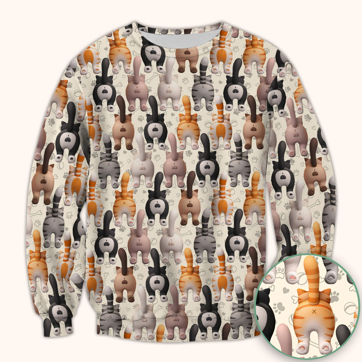 Cat Butt Paw Print Nurse Scrub Top
