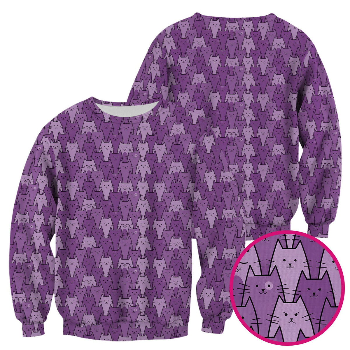 Purple Cats Nurse Scrub Top