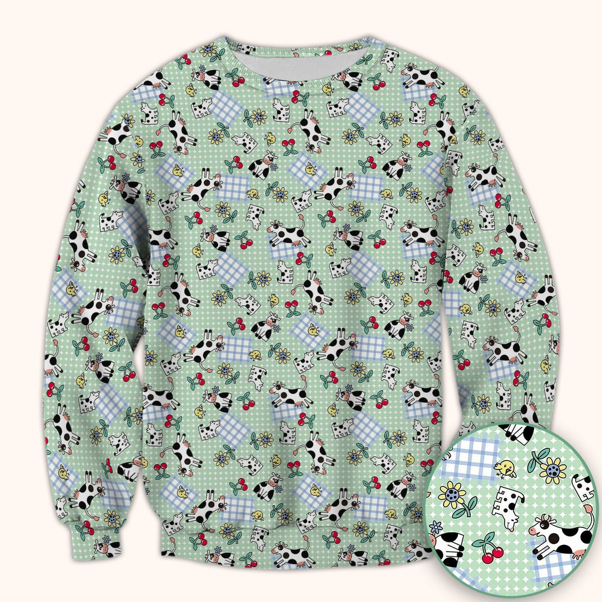 Cow Cherry Farm Garden Nurse Scrub Top