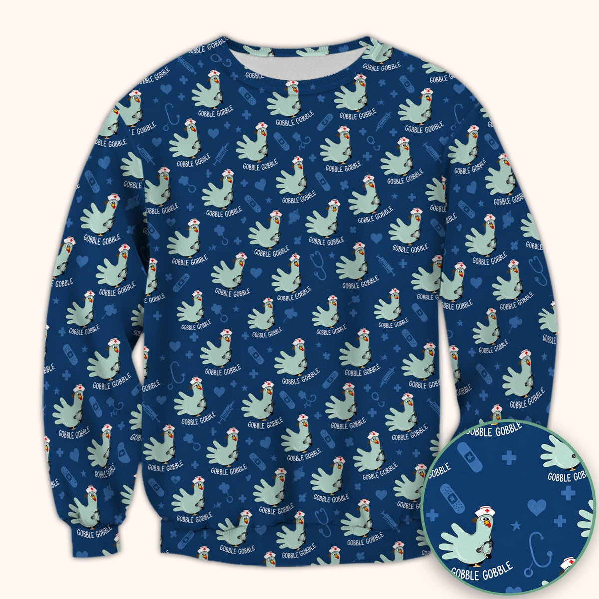 Gobble Gobble Turkey Nurse Scrub Top