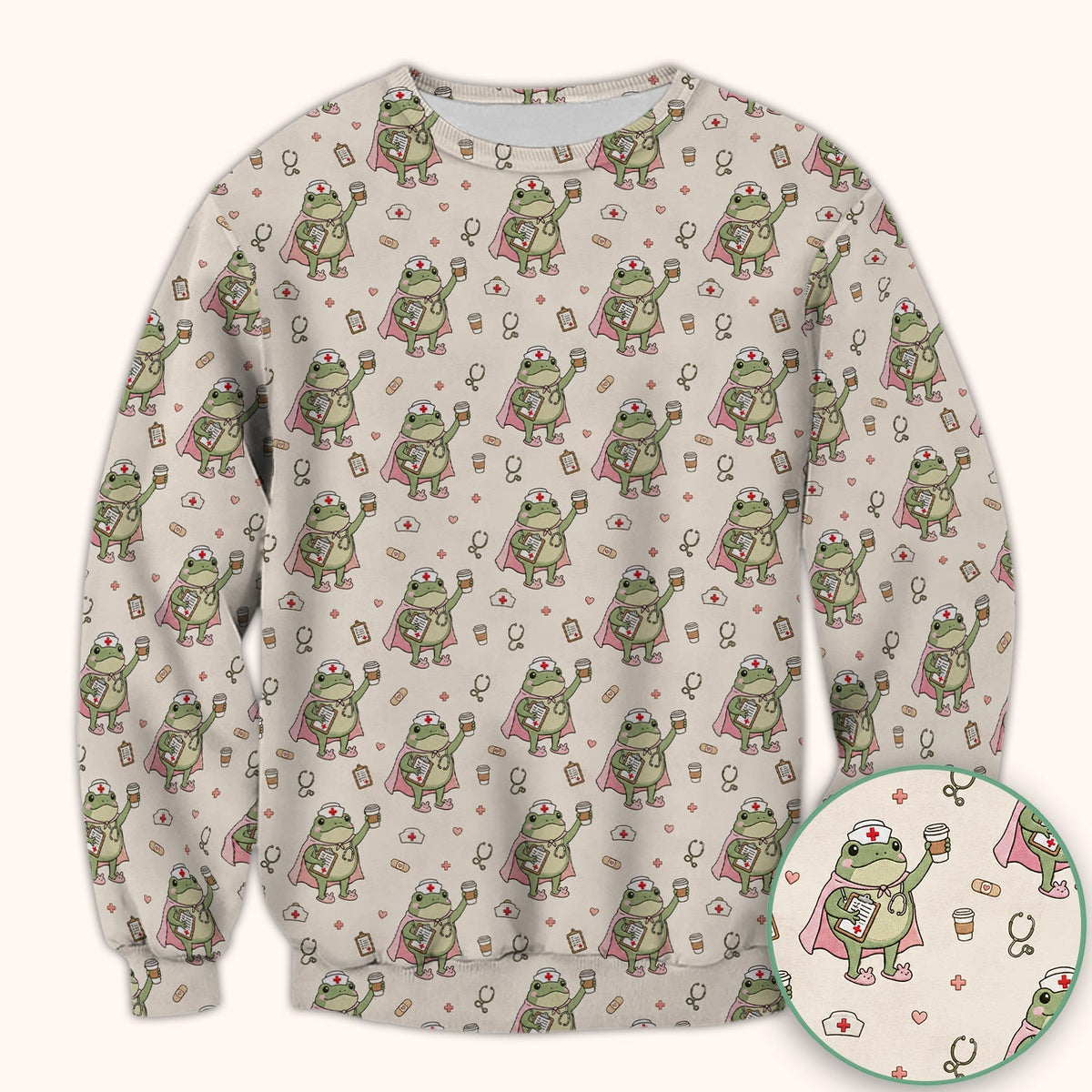 Super Nurse Frog Scrub Top