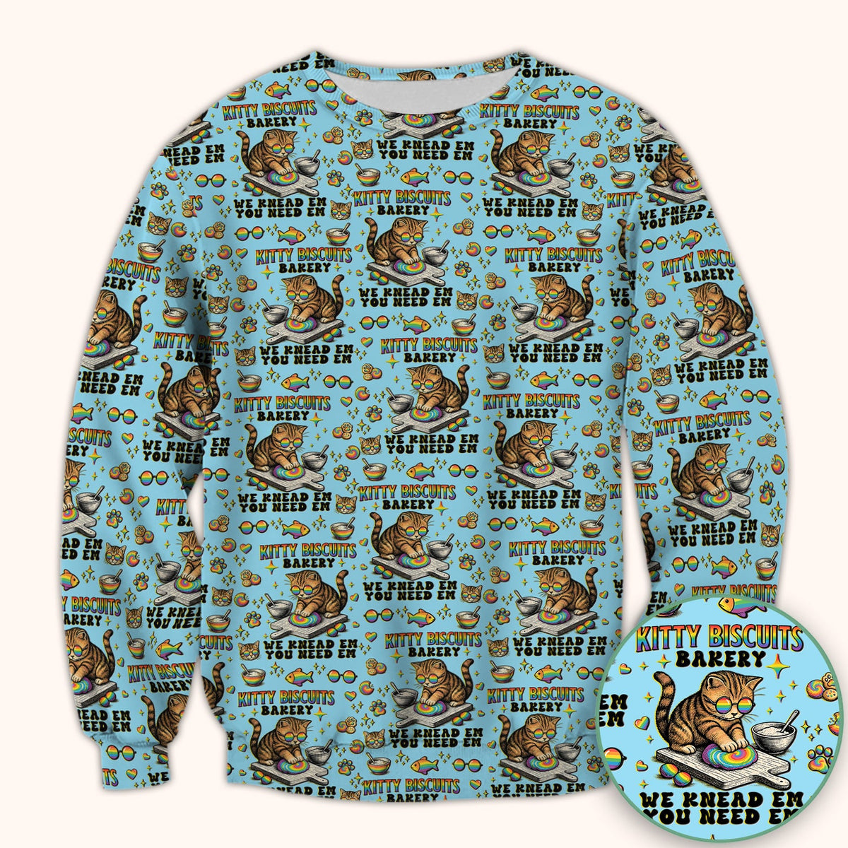 Pride Nurse Cat Baking Scrub Top