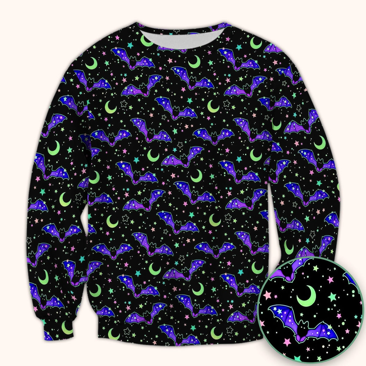 Spooky Celestial Bat Nurse Scrub Top
