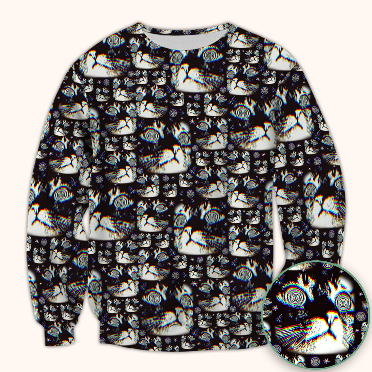 Cosmic Cat Eye Spiral Nurse Scrub Top